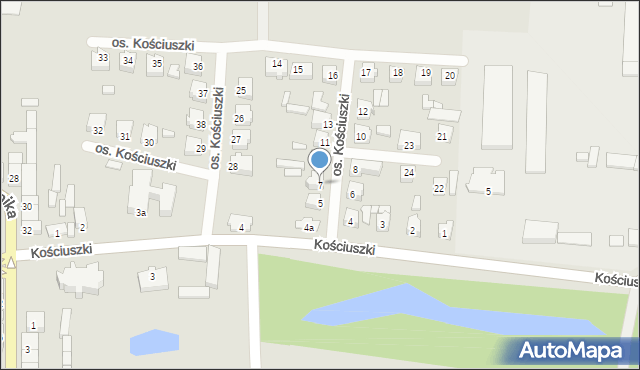 Kiernozia, Osiedle Kościuszki Tadeusza, gen., 7, mapa Kiernozia