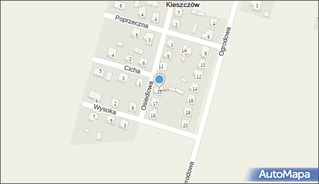 Kleszczów, Osiedlowa, 15, mapa Kleszczów