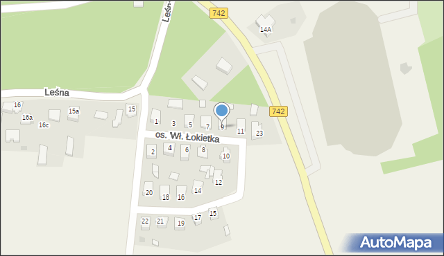 Kluczewsko, Osiedle Króla Władysława Łokietka, 9, mapa Kluczewsko