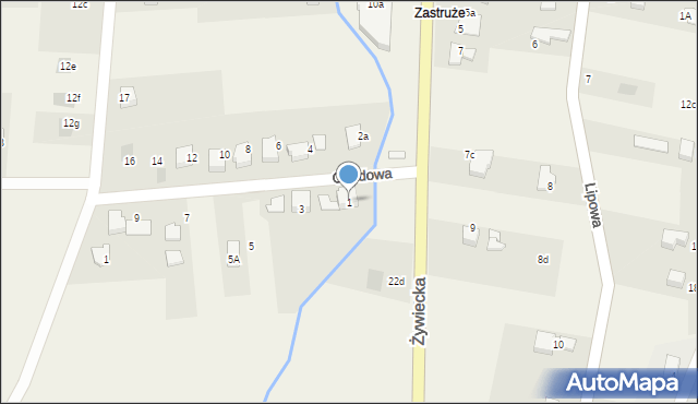 Kobiernice, Osadowa, 1, mapa Kobiernice