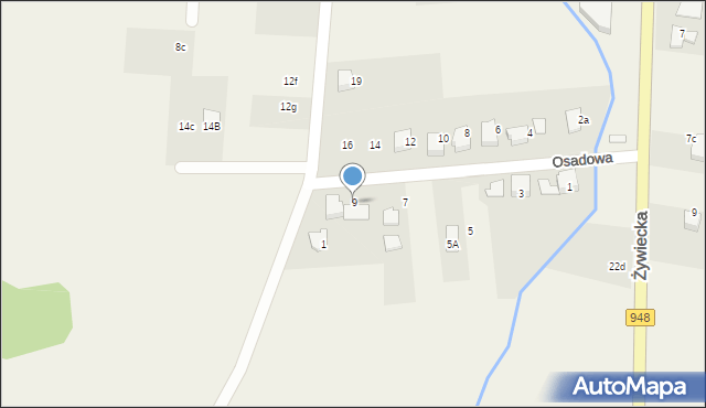 Kobiernice, Osadowa, 9, mapa Kobiernice