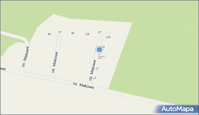 Kobylanka, Osiedle Makowe, 111, mapa Kobylanka