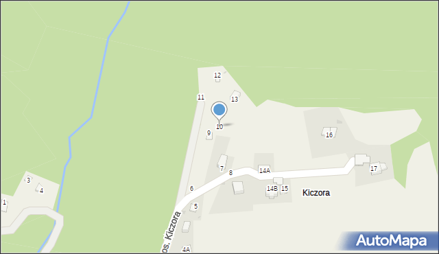 Kocierz Rychwałdzki, Osiedle Kiczora, 10, mapa Kocierz Rychwałdzki