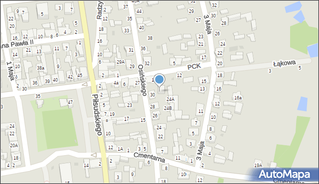 Kock, Osińskiego Ludwika, 30A, mapa Kock