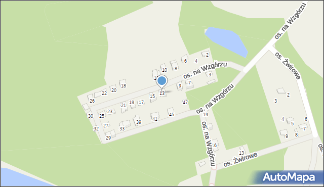 Konarzyce, Osiedle na Wzgórzu, 13, mapa Konarzyce