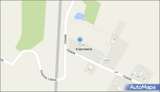 Kopciowice, Osada, 27a, mapa Kopciowice