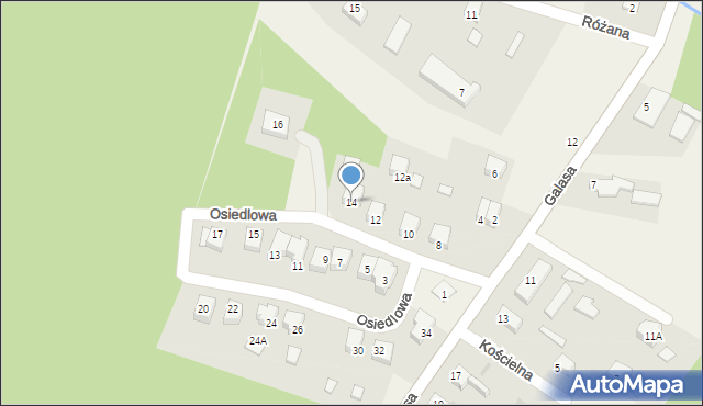 Kostkowo, Osiedlowa, 14, mapa Kostkowo