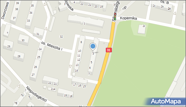 Kostrzyn nad Odrą, Osiedle Mieszka I, 3, mapa Kostrzyn nad Odrą