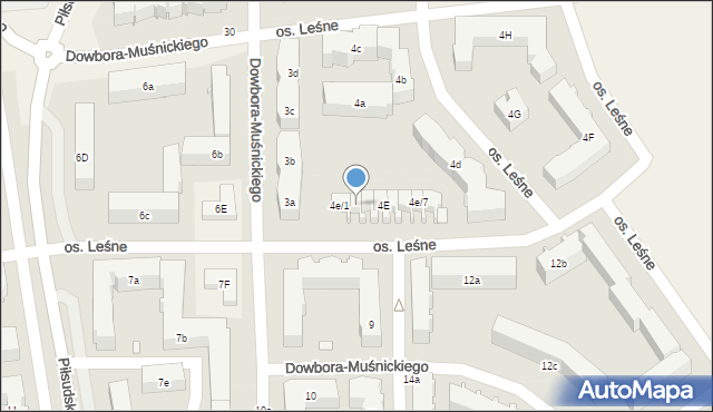 Koziegłowy, Osiedle Leśne, 4e/2, mapa Koziegłowy