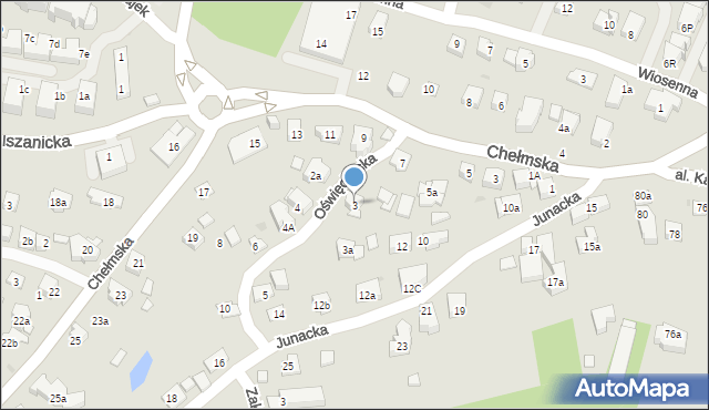 Kraków, Oświęcimska, 3, mapa Krakowa