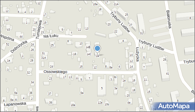 Kraków, Ossowskiego Michała, 14, mapa Krakowa