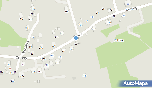 Kraków, Osterwy Juliusza, 33, mapa Krakowa