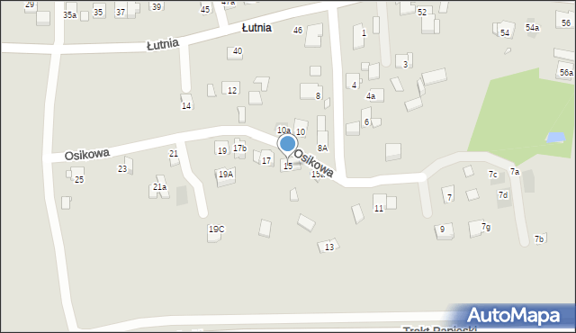 Kraków, Osikowa, 15, mapa Krakowa