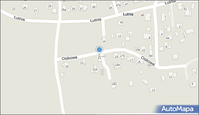 Kraków, Osikowa, 21, mapa Krakowa