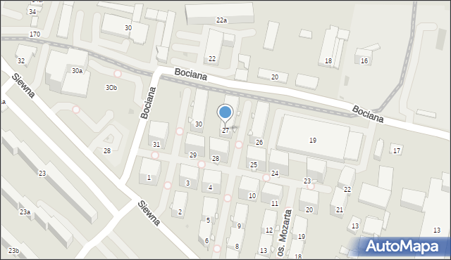 Kraków, Osiedle Mozarta Wolfganga Amadeusa, 27, mapa Krakowa