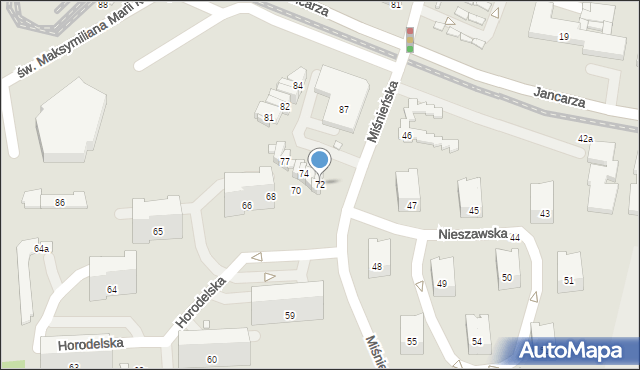 Kraków, Osiedle Tysiąclecia, 72, mapa Krakowa