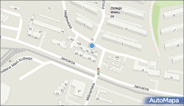 Kraków, Osiedle Złotego Wieku, 79, mapa Krakowa
