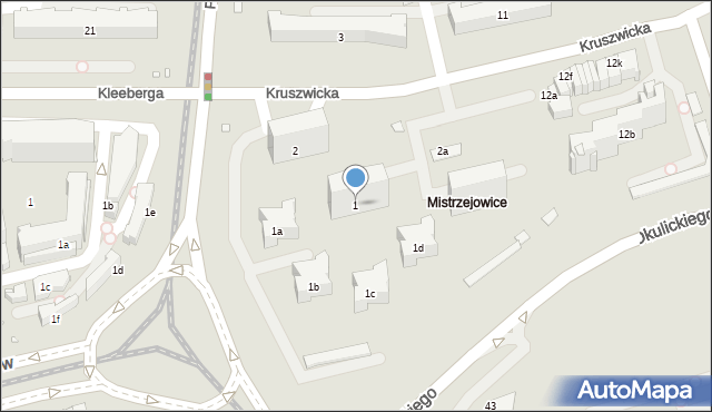 Kraków, Osiedle Piastów, 1, mapa Krakowa