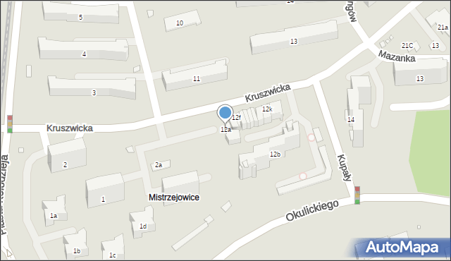 Kraków, Osiedle Piastów, 12a, mapa Krakowa