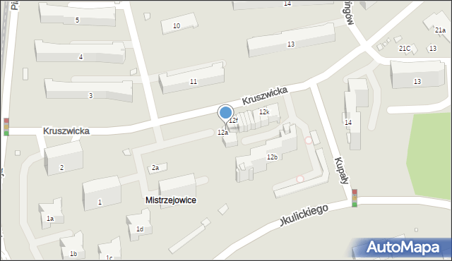 Kraków, Osiedle Piastów, 12d, mapa Krakowa