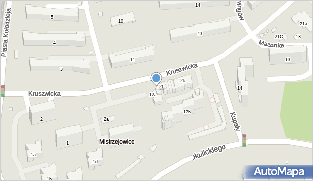 Kraków, Osiedle Piastów, 12e, mapa Krakowa