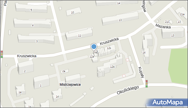 Kraków, Osiedle Piastów, 12e, mapa Krakowa