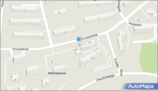 Kraków, Osiedle Piastów, 12f, mapa Krakowa