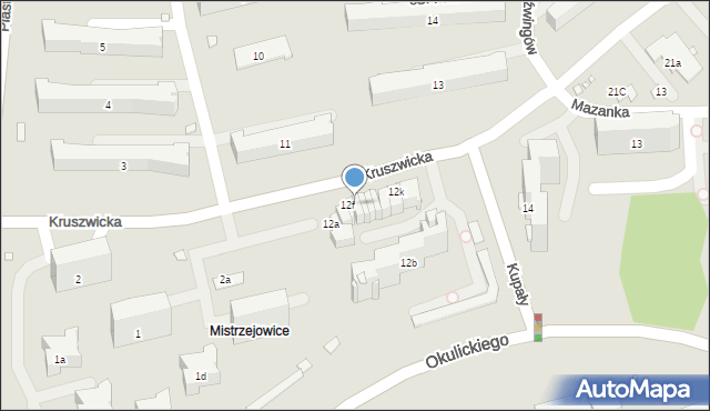 Kraków, Osiedle Piastów, 12g, mapa Krakowa