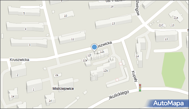 Kraków, Osiedle Piastów, 12i, mapa Krakowa