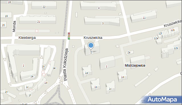 Kraków, Osiedle Piastów, 2, mapa Krakowa