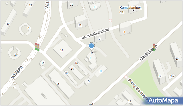 Kraków, Osiedle Kombatantów, 1e, mapa Krakowa