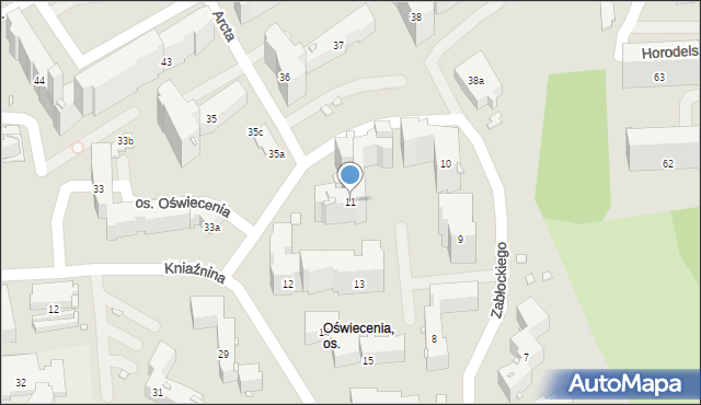 Kraków, Osiedle Oświecenia, 11, mapa Krakowa