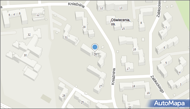 Kraków, Osiedle Oświecenia, 28, mapa Krakowa