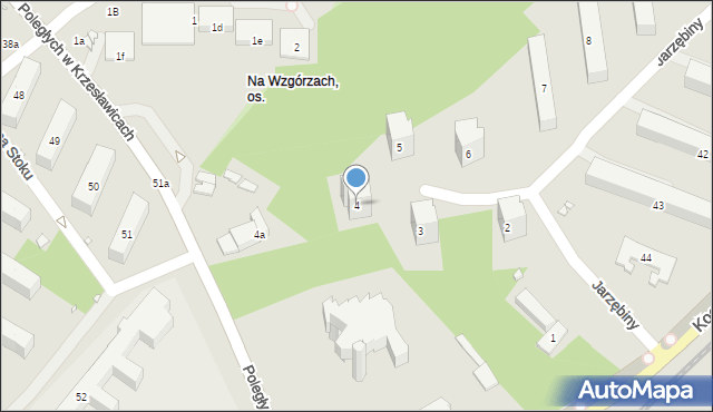 Kraków, Osiedle na Wzgórzach, 4, mapa Krakowa