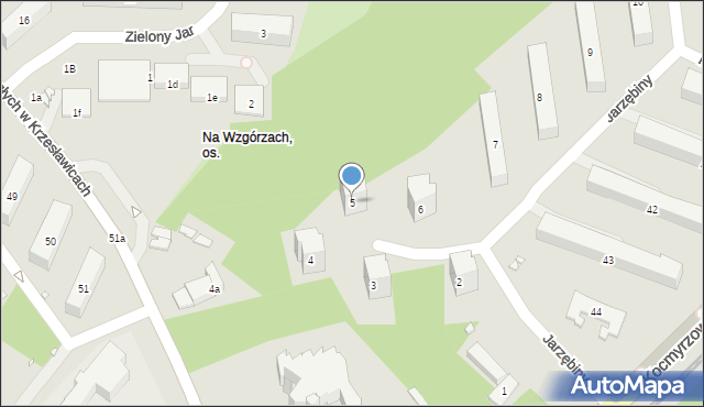 Kraków, Osiedle na Wzgórzach, 5, mapa Krakowa