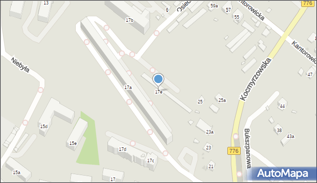 Kraków, Osiedle na Wzgórzach, 17e, mapa Krakowa