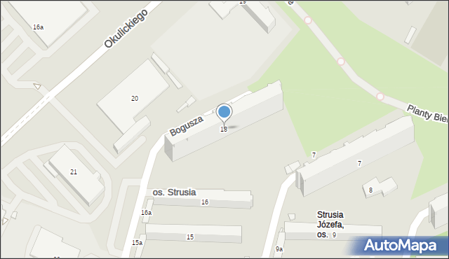 Kraków, Osiedle Strusia Józefa, 18, mapa Krakowa