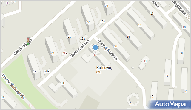 Kraków, Osiedle Kalinowe, 17, mapa Krakowa