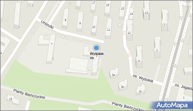 Kraków, Osiedle Wysokie, 6, mapa Krakowa