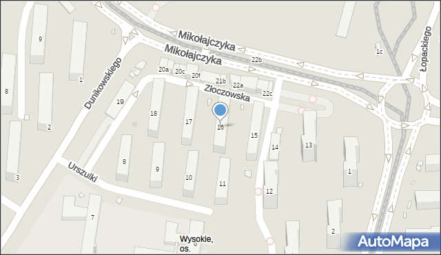 Kraków, Osiedle Wysokie, 16, mapa Krakowa