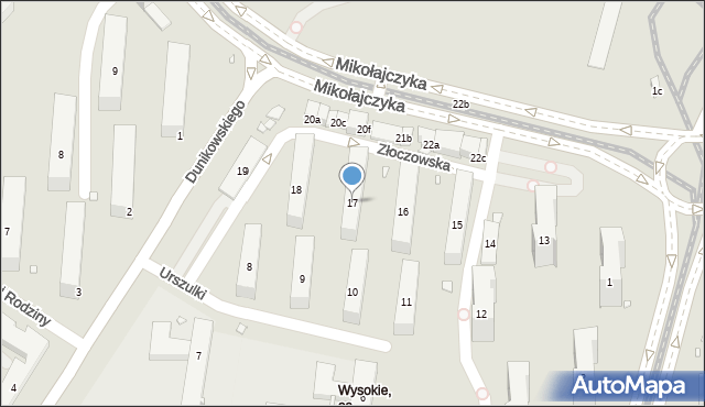 Kraków, Osiedle Wysokie, 17, mapa Krakowa