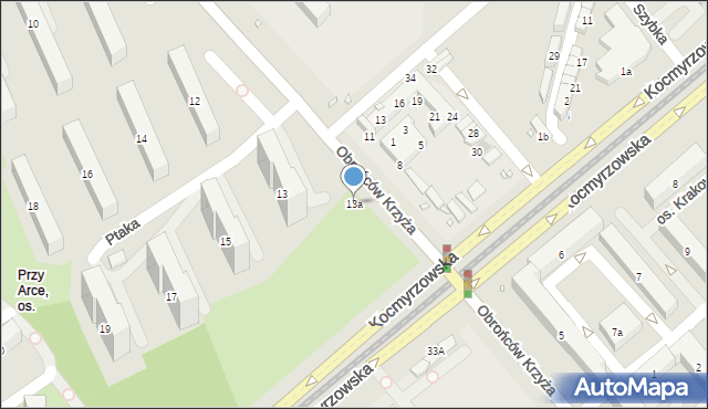 Kraków, Osiedle Przy Arce, 13a, mapa Krakowa