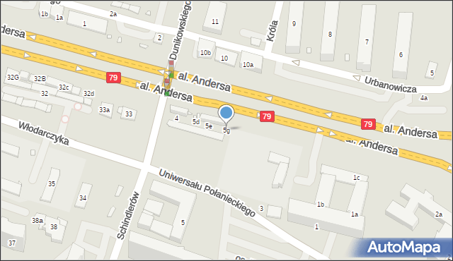 Kraków, Osiedle Kościuszkowskie, 5g, mapa Krakowa