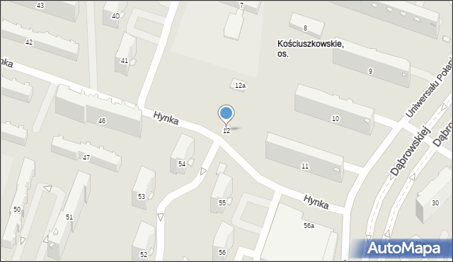 Kraków, Osiedle Kościuszkowskie, 12, mapa Krakowa