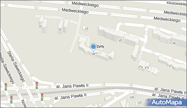 Kraków, Osiedle 2 Pułku Lotniczego, 44, mapa Krakowa