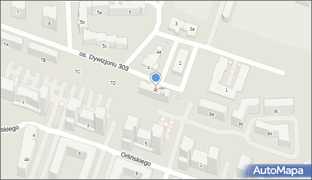 Kraków, Osiedle Dywizjonu 303, 4c, mapa Krakowa