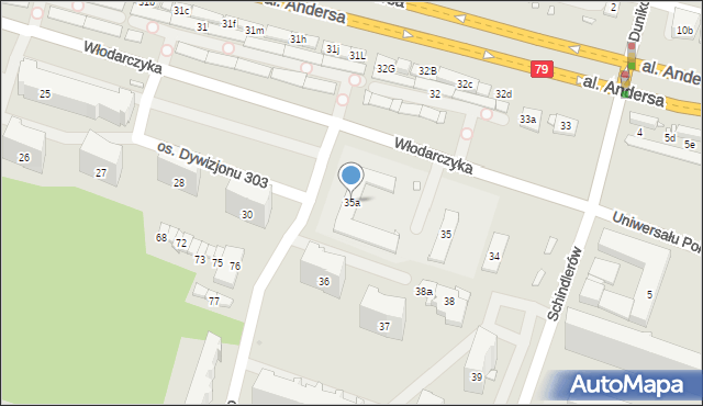 Kraków, Osiedle Dywizjonu 303, 35a, mapa Krakowa