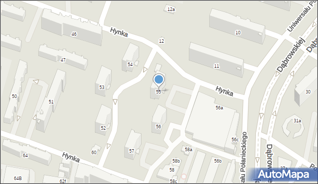 Kraków, Osiedle Dywizjonu 303, 55, mapa Krakowa