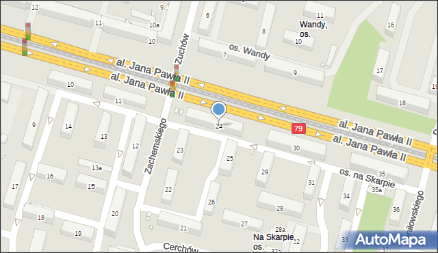 Kraków, Osiedle na Skarpie, 24, mapa Krakowa