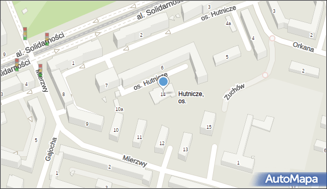 Kraków, Osiedle Hutnicze, 14, mapa Krakowa